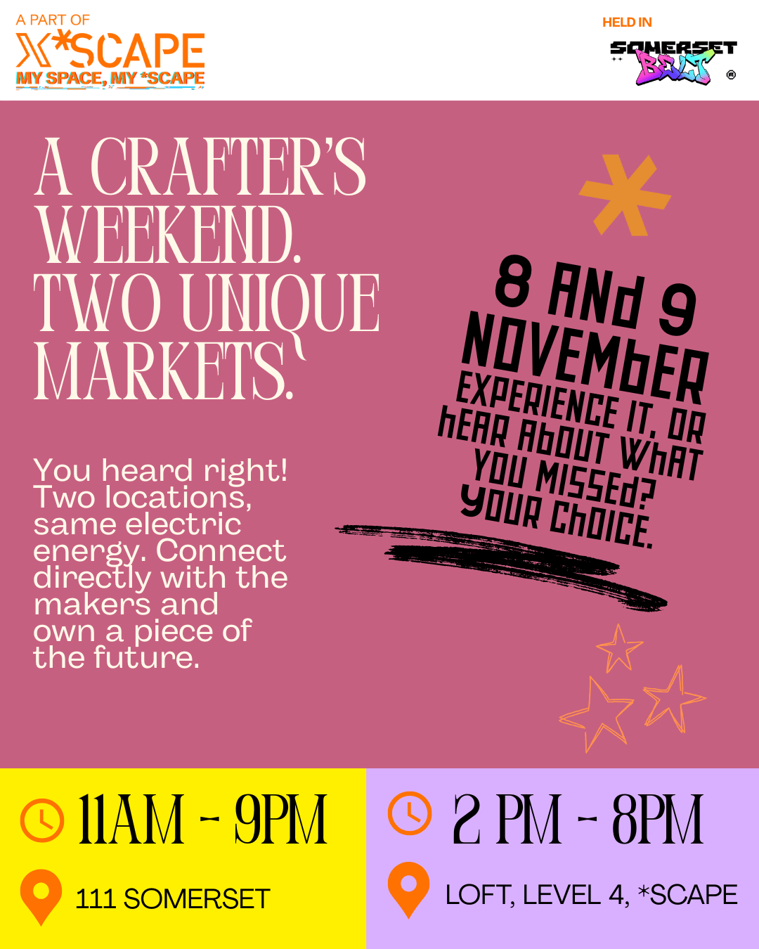 [X *SCAPE] Crafters’ Markets