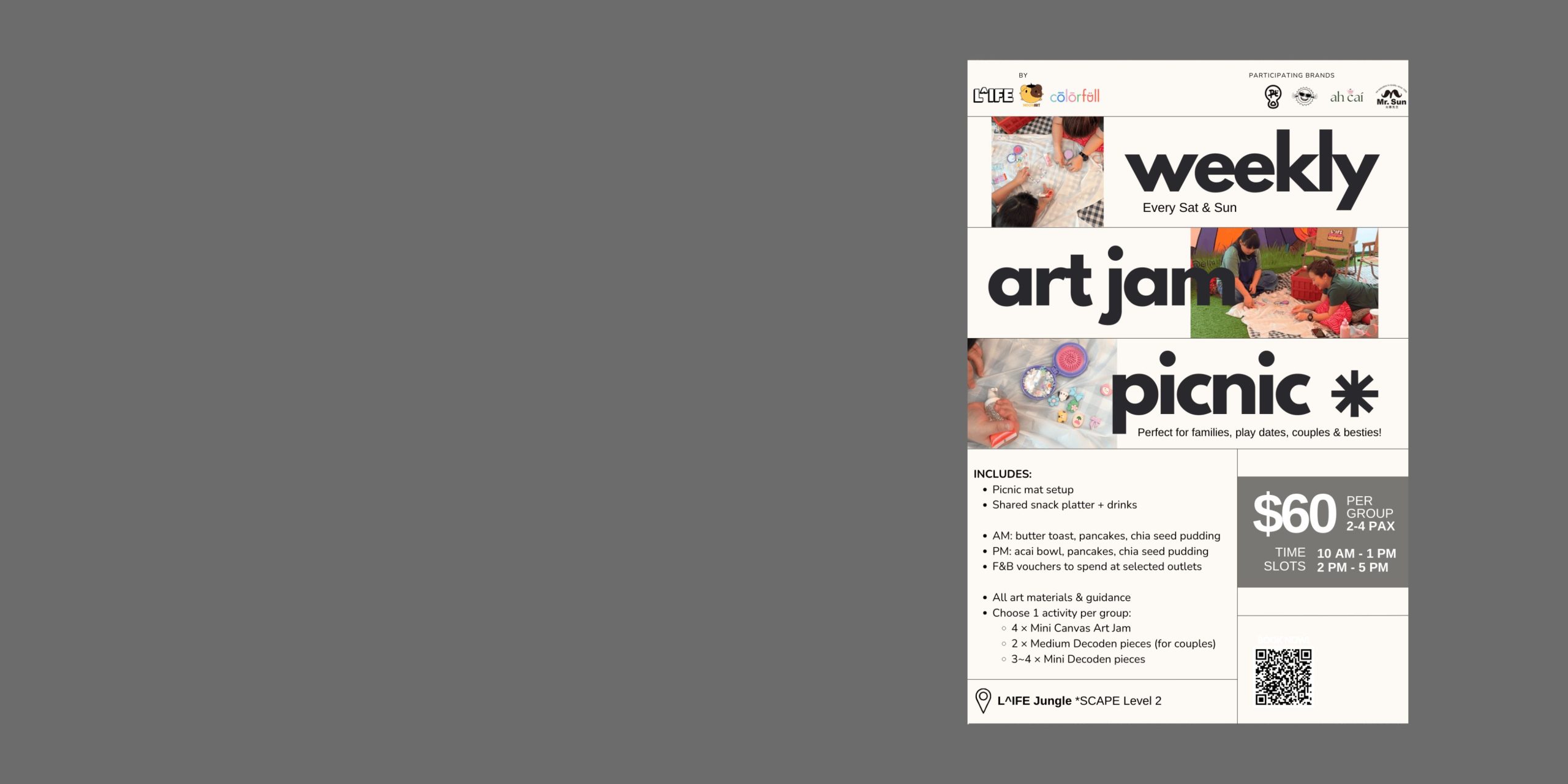 Weekly Art Jam Picnic led by MochiArt and Colorfull