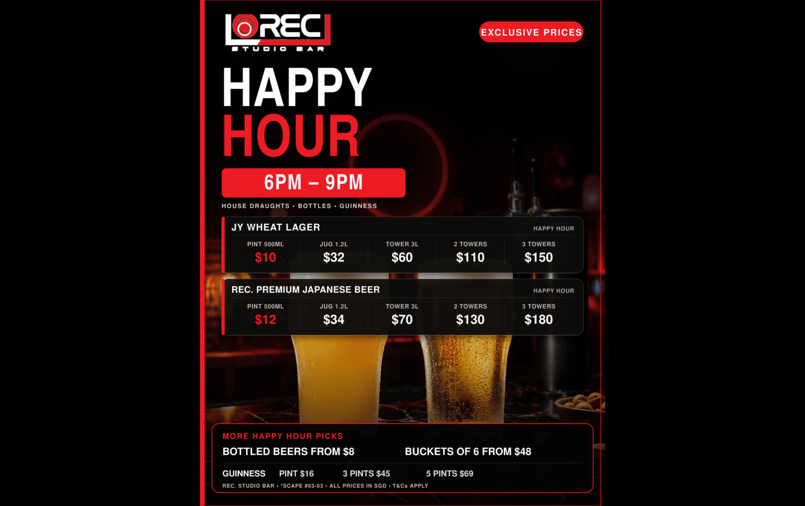 Happy Hour @ REC. Studio Bar - *SCAPE Singapore
