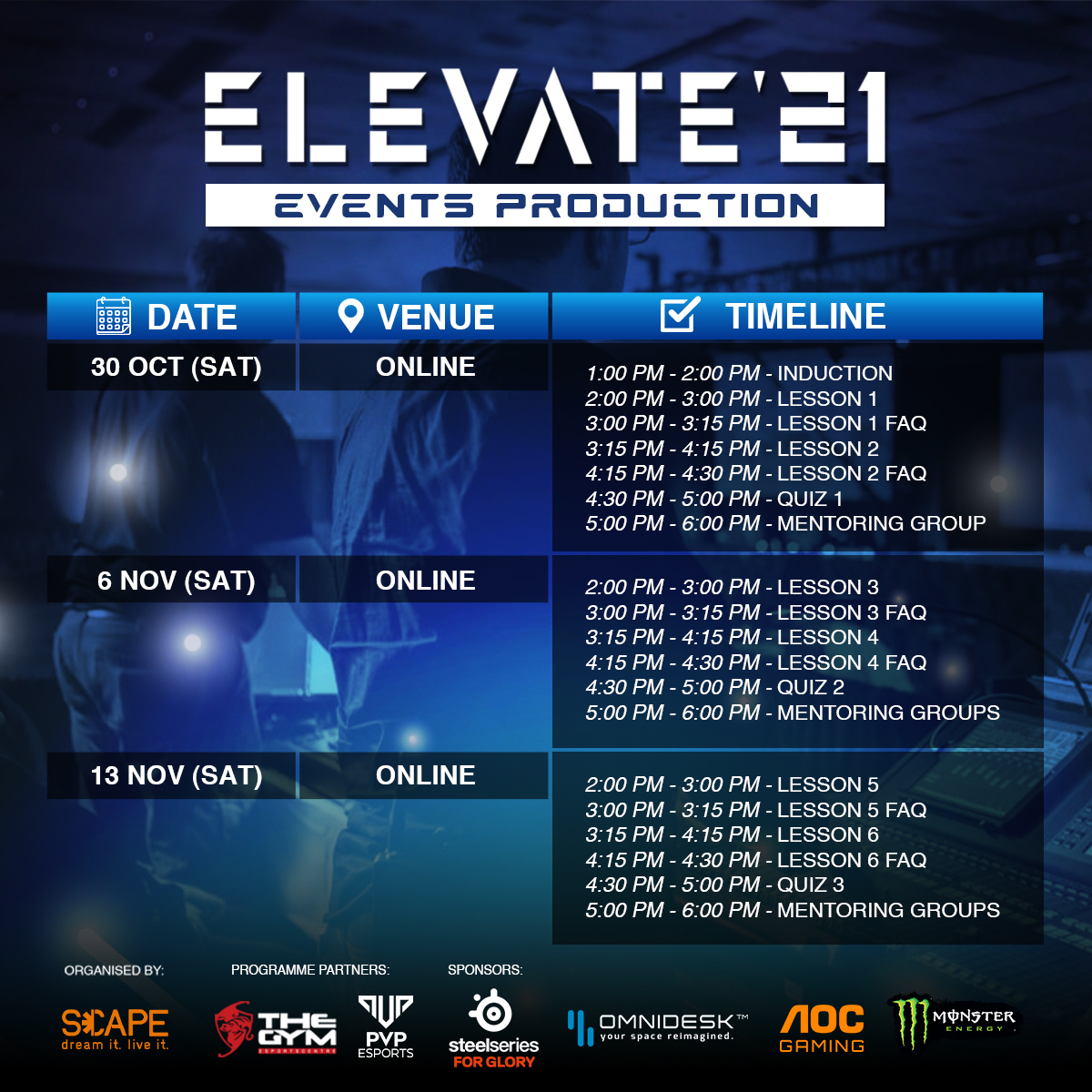 Elevate Full Schedule Events Production 1
